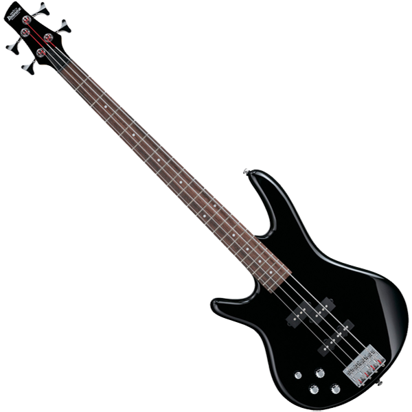 Black Electric Bass Guitar PNG image