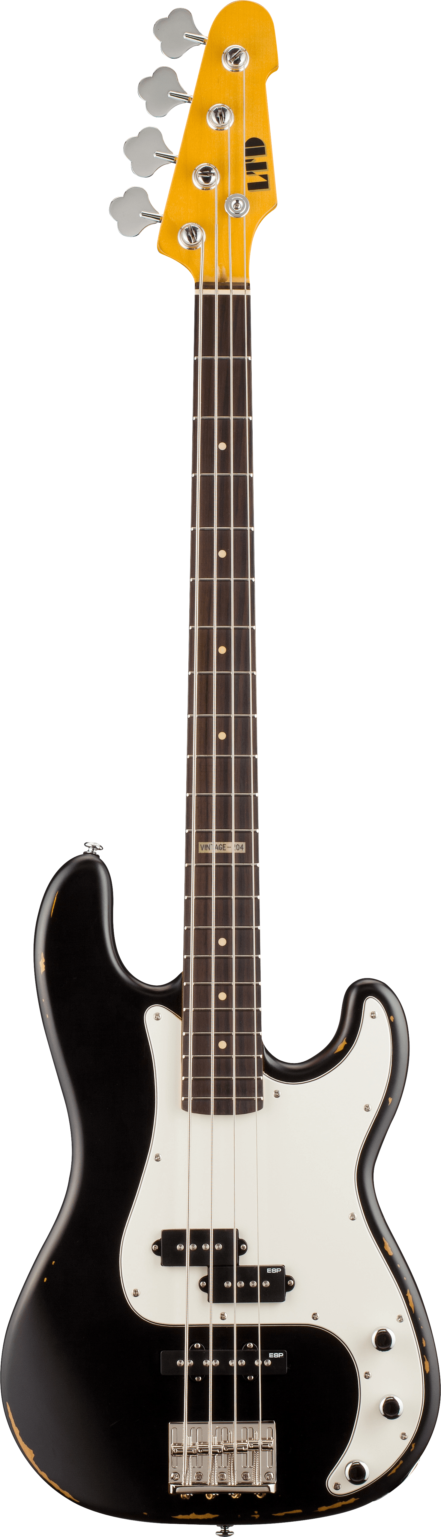 Black Electric Bass Guitar PNG image