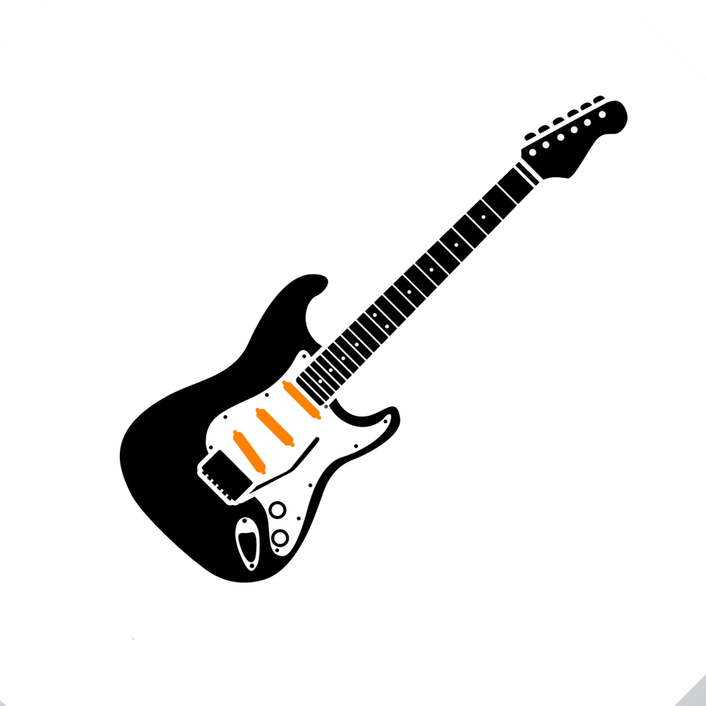 Black Electric Guitar Illustration PNG image