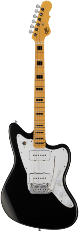 Black Electric Guitar Isolated PNG image