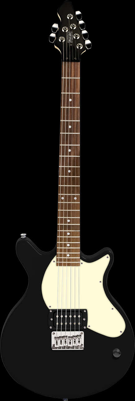 Black Electric Guitar Single Cutaway PNG image