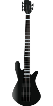 Black Electric Guitar Vertical PNG image