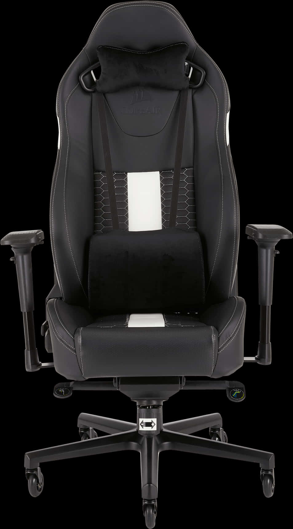 Black Ergonomic Gaming Chair PNG image