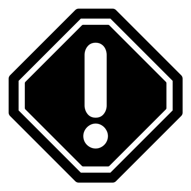 Black Exclamation Traffic Sign PNG image