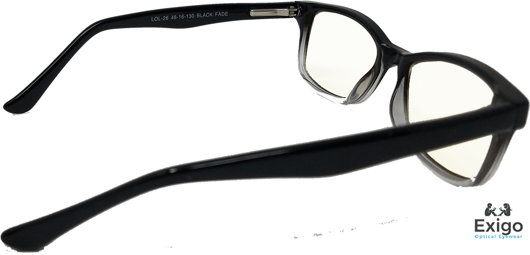 Black Fade Eyeglasses Exigo Optical PNG image