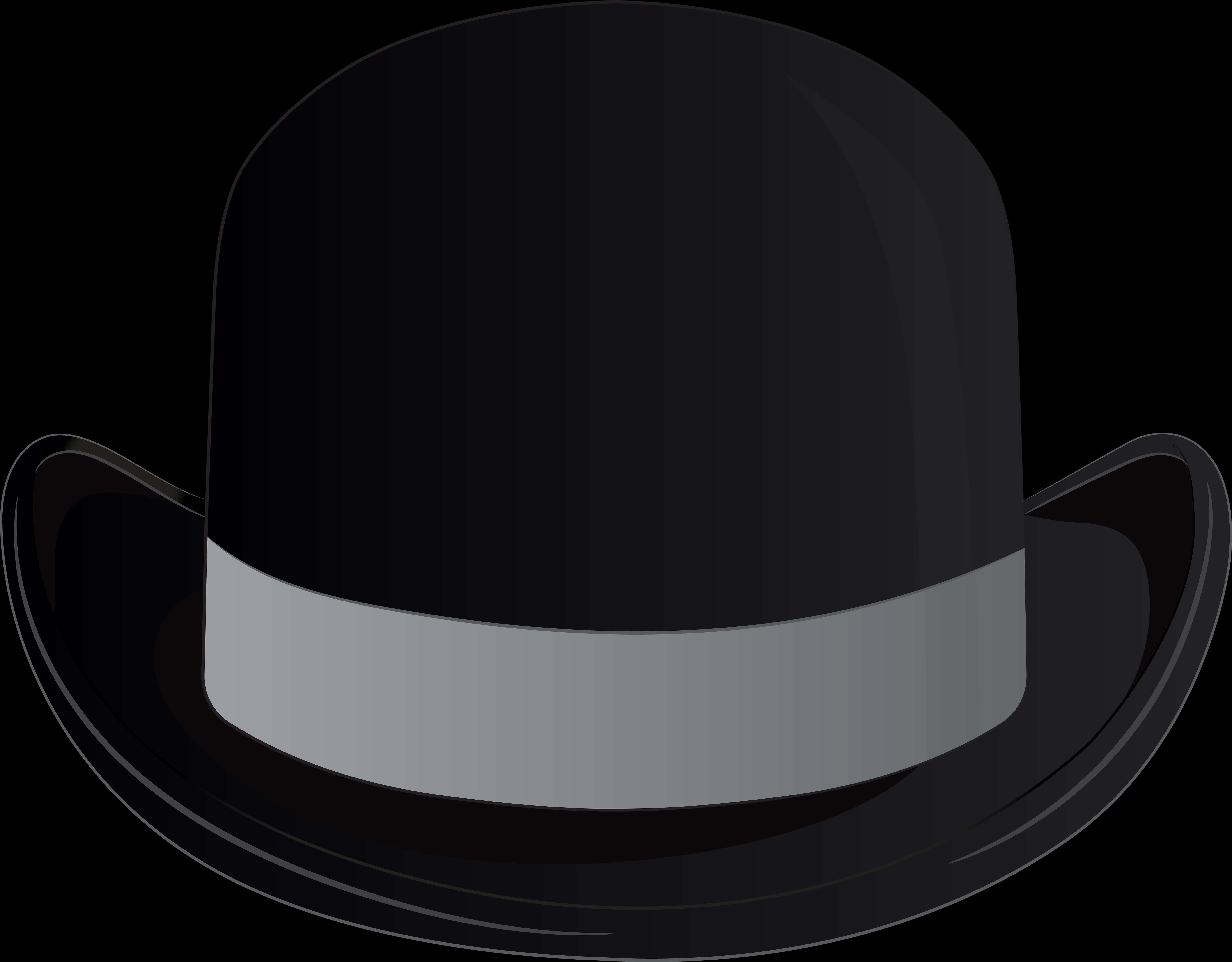 Black Fedora Hat Illustration PNG image