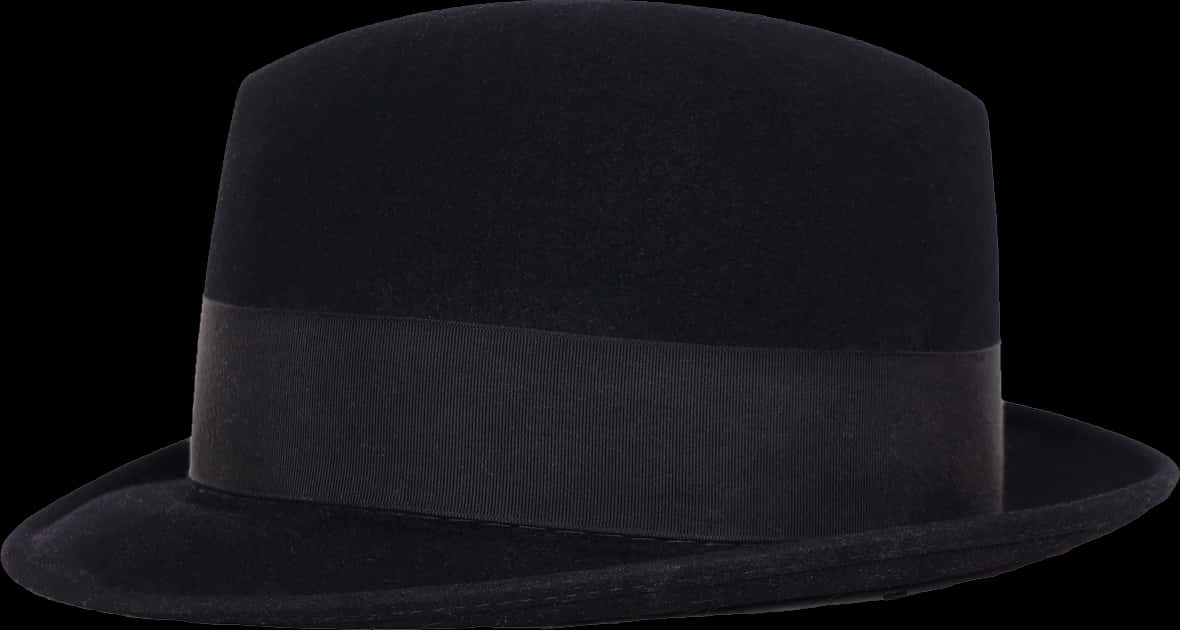 Black Felt Fedora Hat PNG image