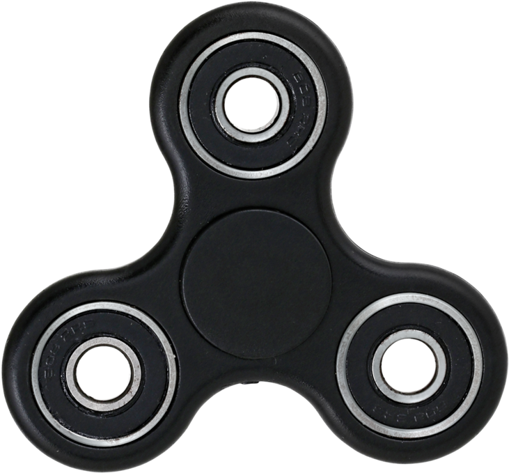 Black Fidget Spinner Isolated PNG image