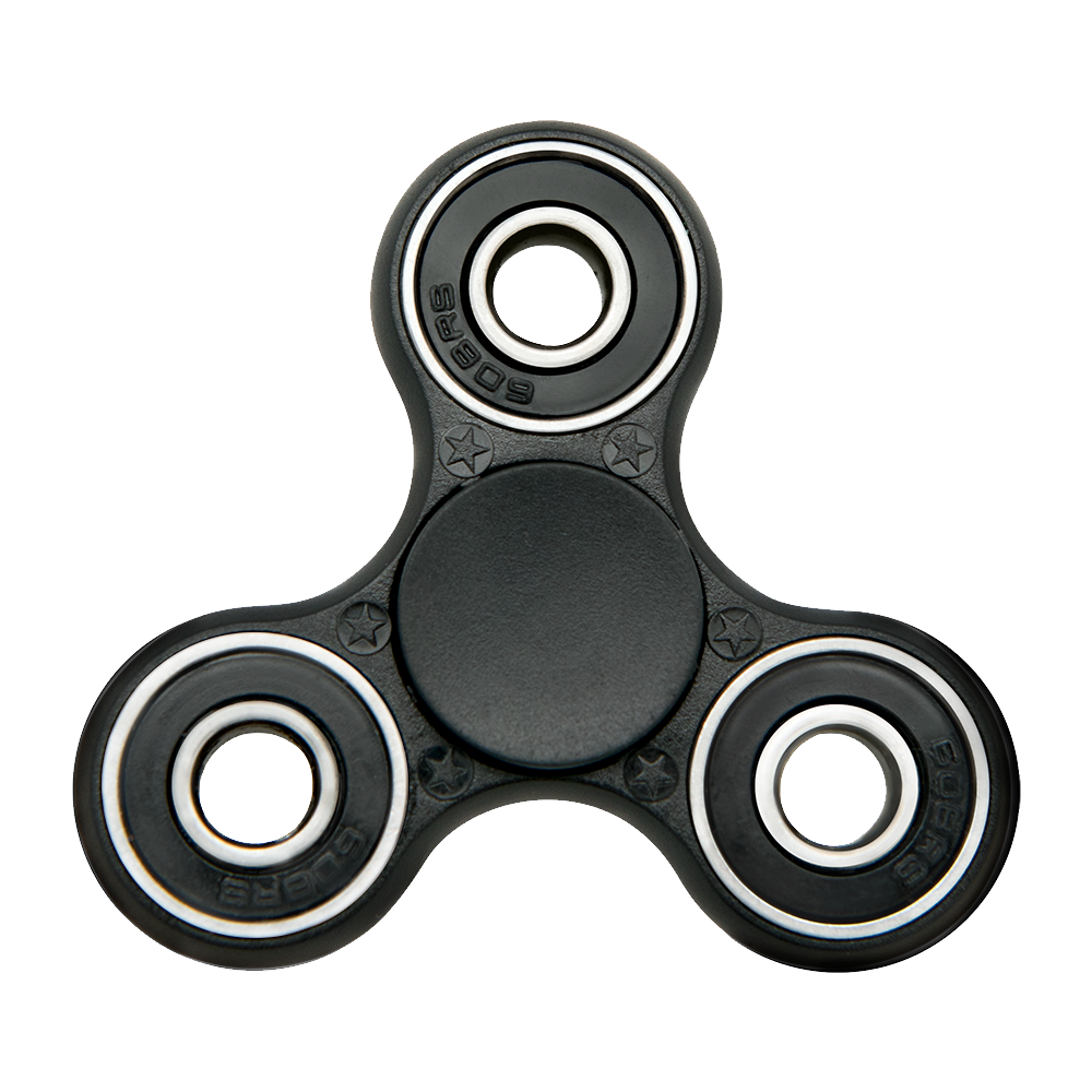 Black Fidget Spinner Toy PNG image