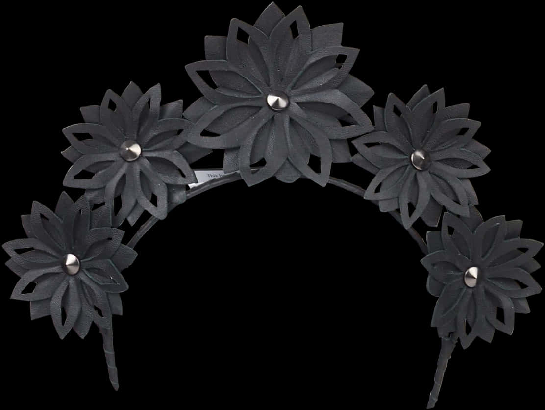 Black Floral Crown Accessory PNG image
