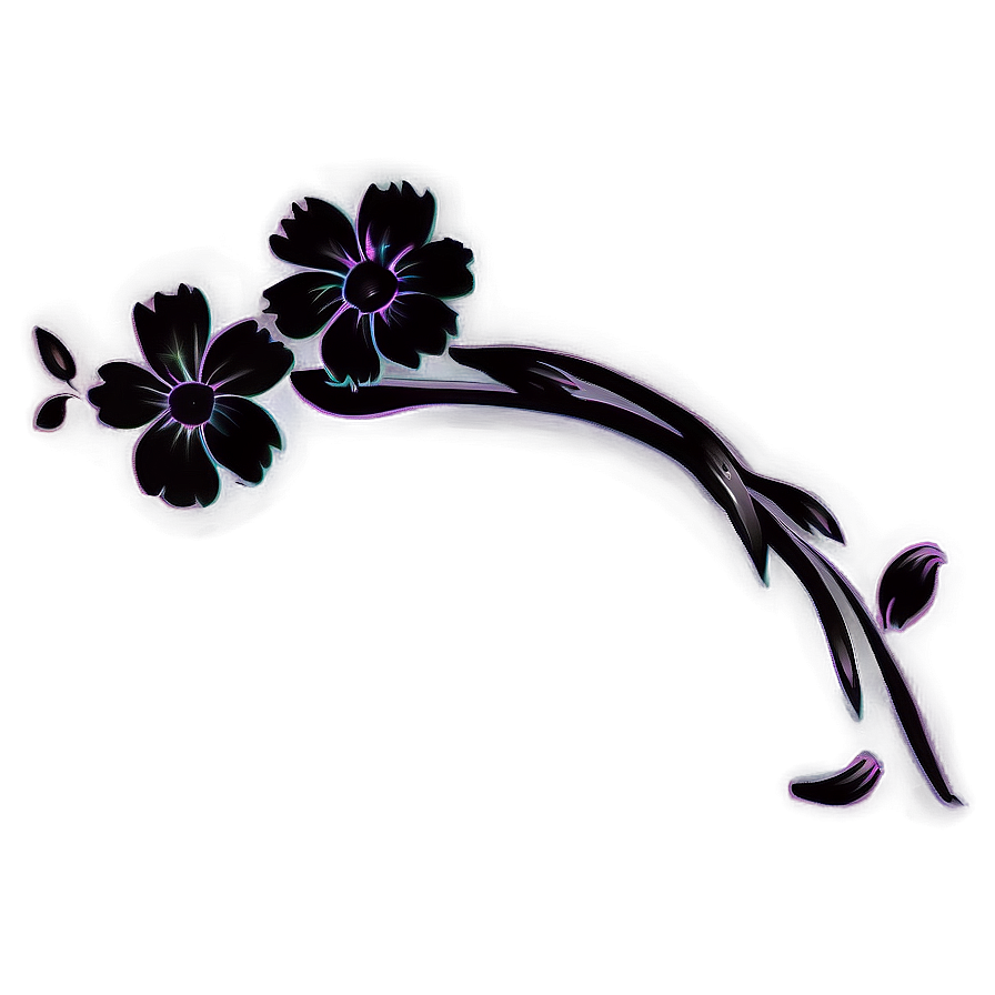 Black Floral Design Png 65 PNG image