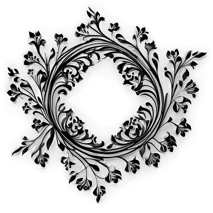 Black Floral Design Png Eqj59 PNG image