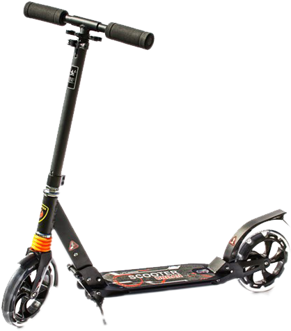 Black Folding Kick Scooter PNG image