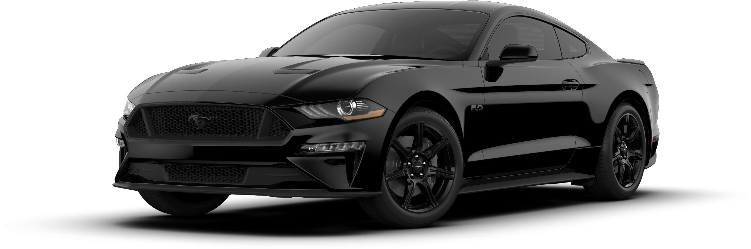 Black Ford Mustang G T Side View PNG image