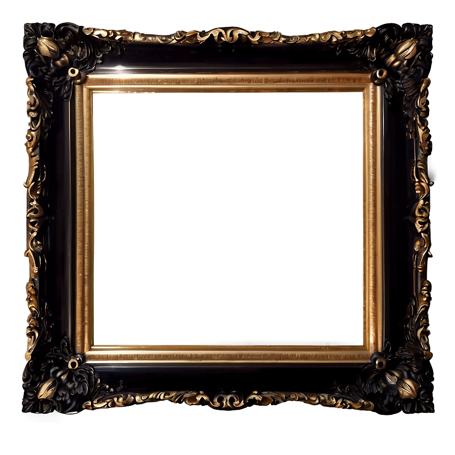 Black Frame With Gold Trim Png 06262024 PNG image