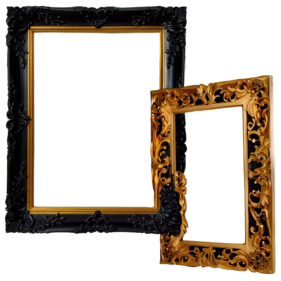 Black Frame With Gold Trim Png Byv20 PNG image