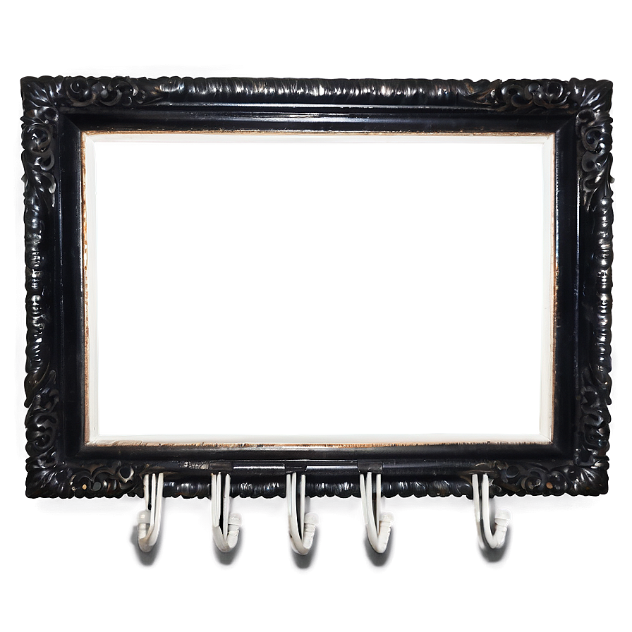 Black Frame With Hooks Png 06262024 PNG image