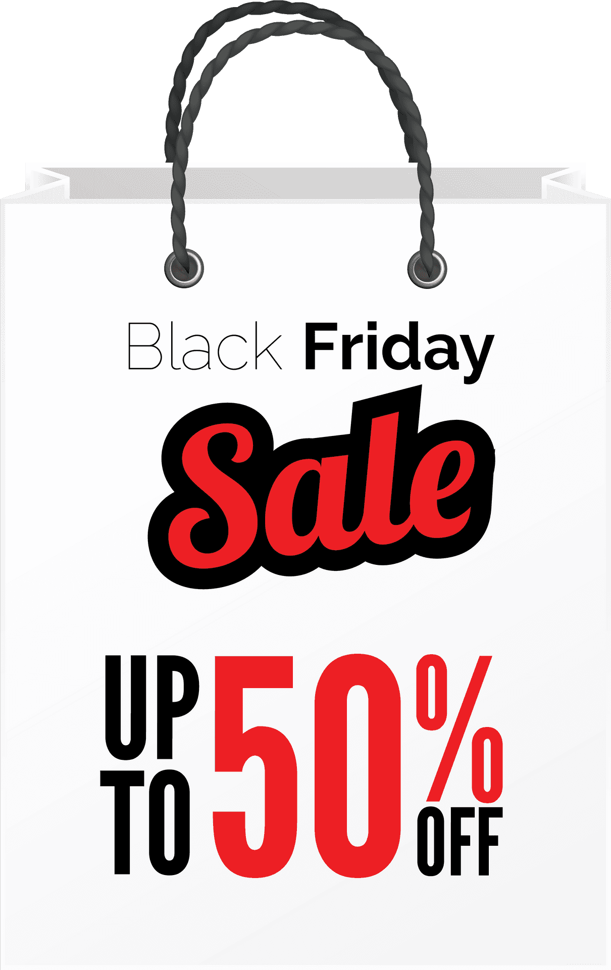 Black Friday Sale Shopping Bag PNG image