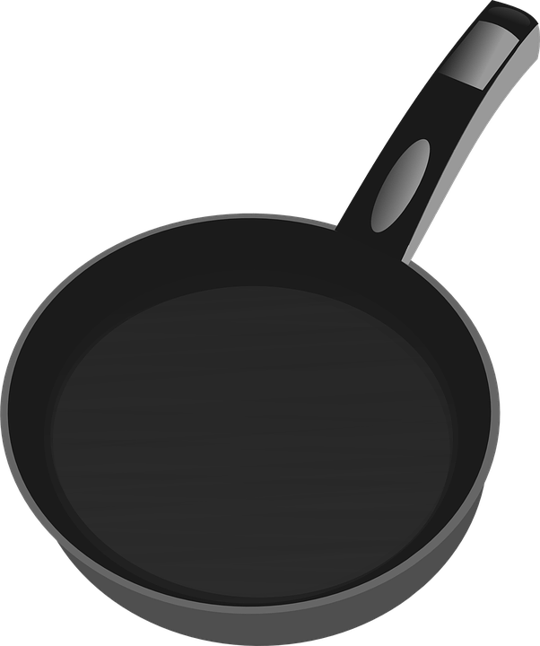 Black Frying Pan Vector Illustration PNG image