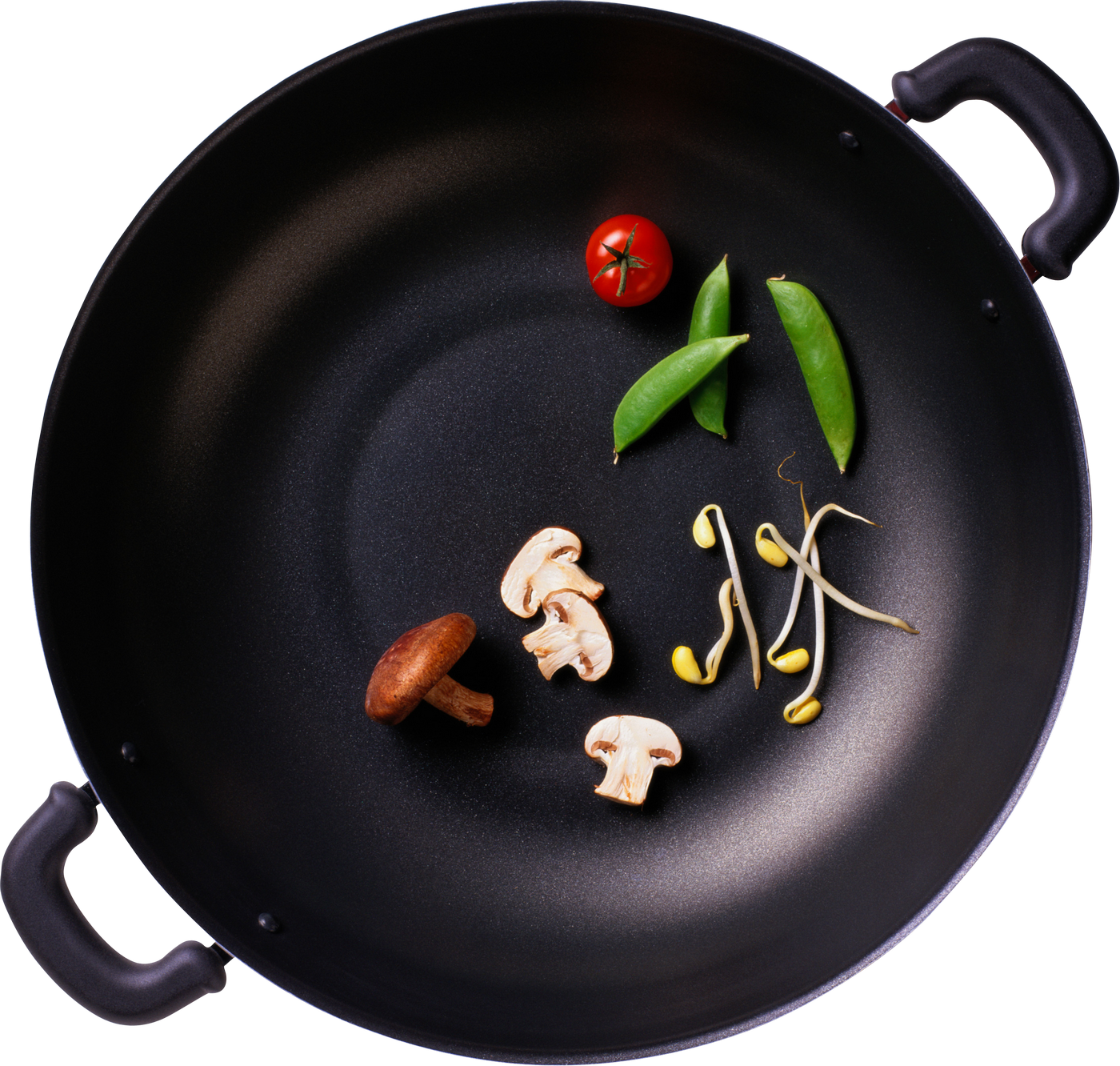 Black Frying Panwith Vegetables PNG image