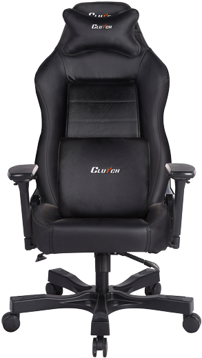 Black Gaming Chair Ergonomic Design PNG image