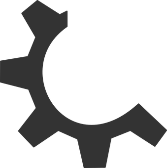 Black Gear Icon Silhouette PNG image