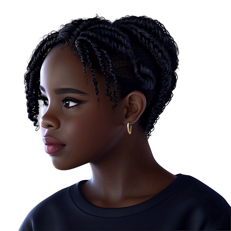 Black Girl Cartoon A PNG image