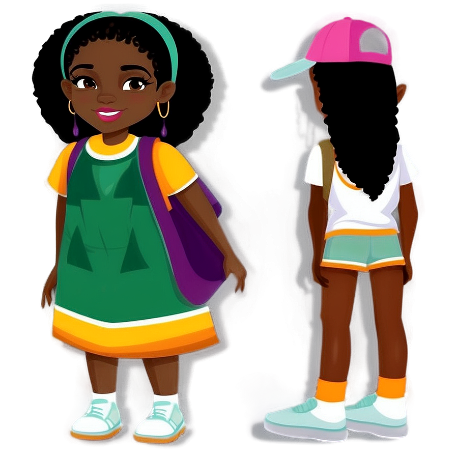 Black Girl Cartoon Avatar Png 06252024 PNG image