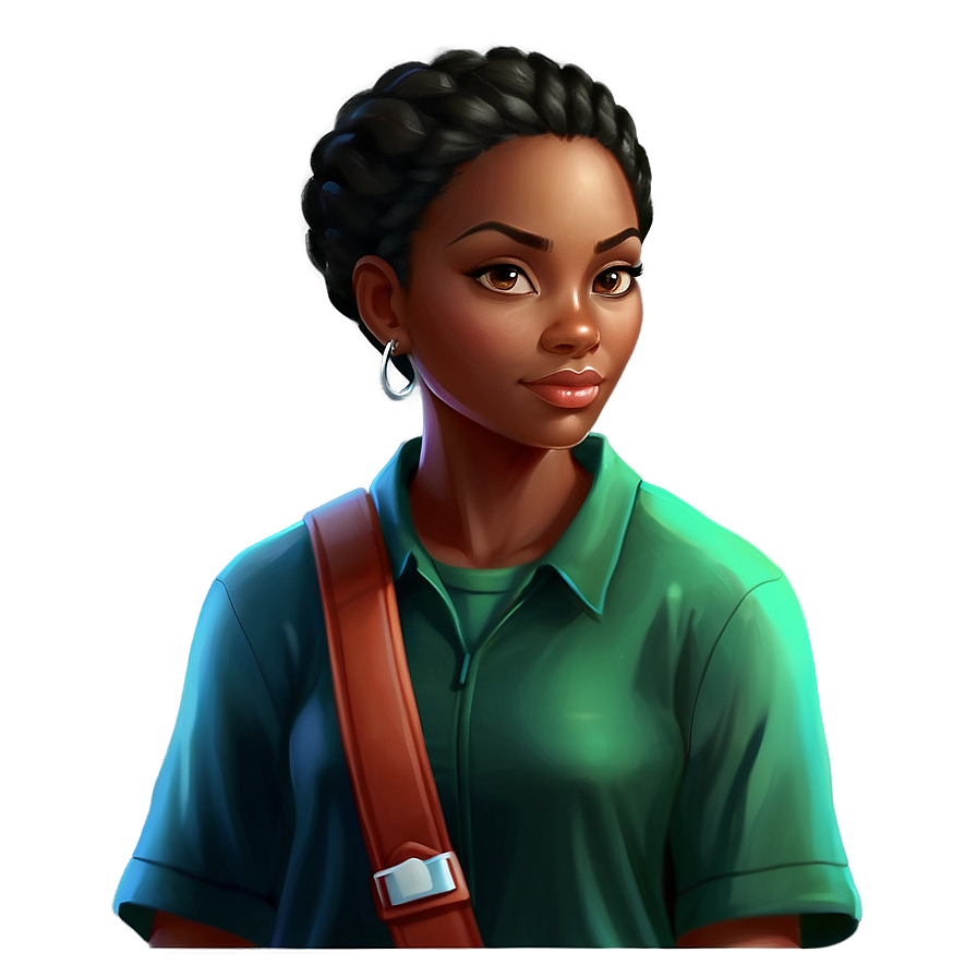 Black Girl Cartoon Avatar Png Qgy32 PNG image