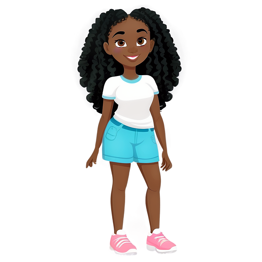 Black Girl Cartoon B PNG image