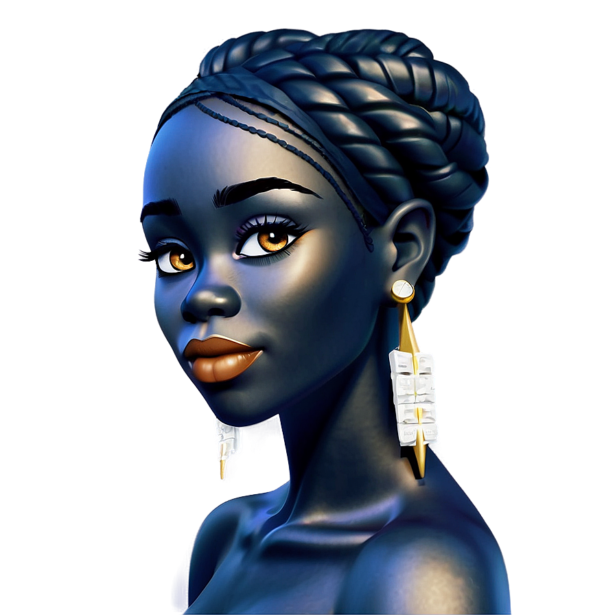 Black Girl Cartoon C PNG image