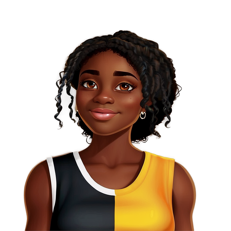 Black Girl Cartoon Character Design Png Iid46 PNG image