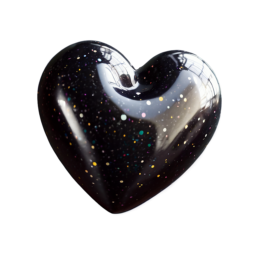 Black Glitter Heart Png Dtn PNG image