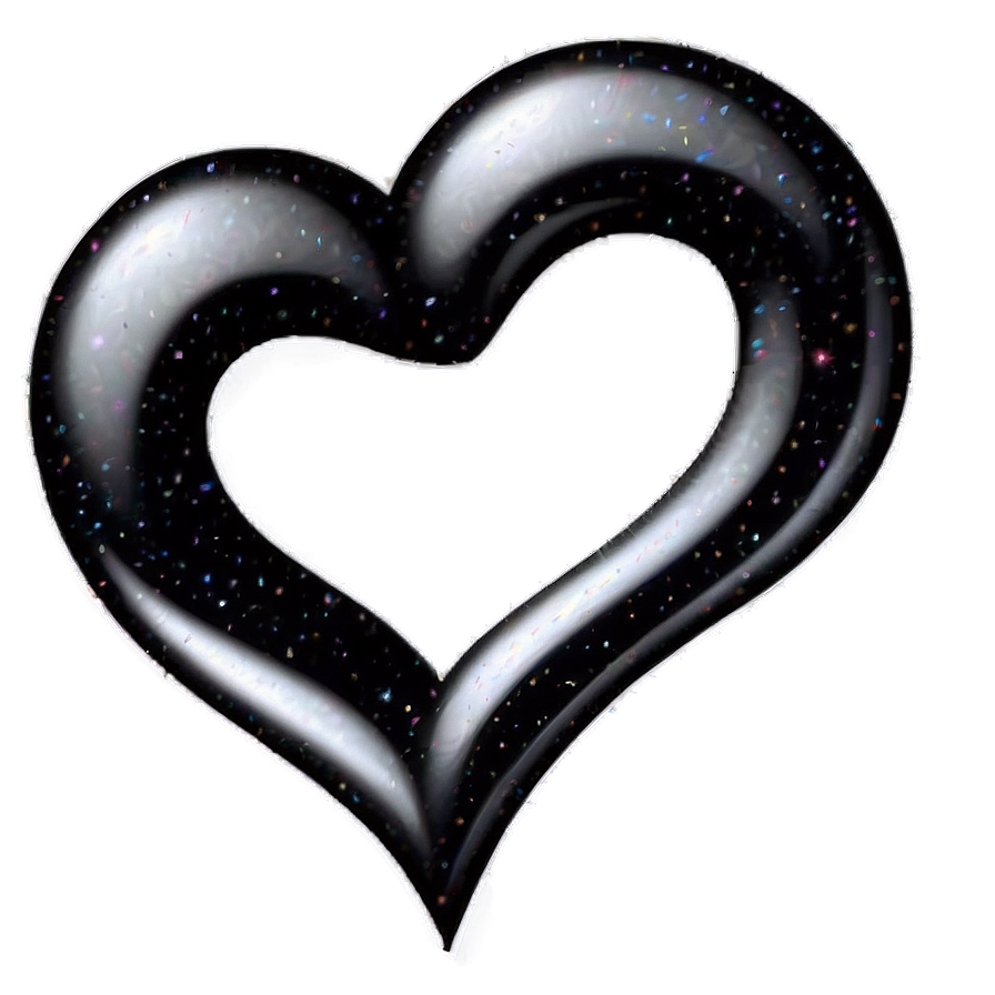 Black Glitter Heart Png Isl PNG image