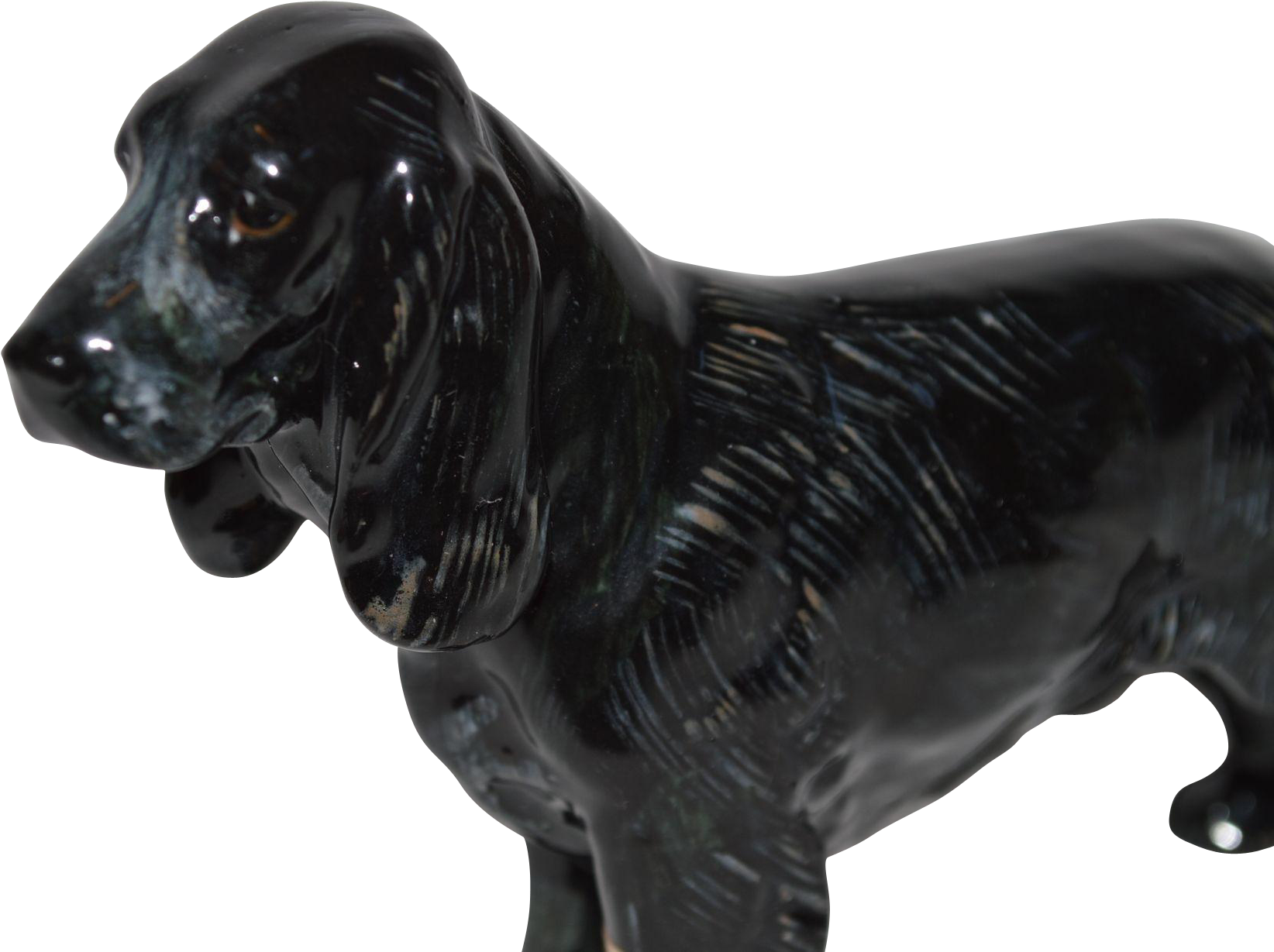 Black Glossy Dog Figurine PNG image