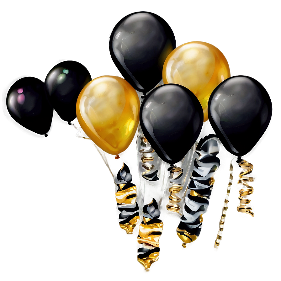 Black Gold Anniversary Balloons Png 82 PNG image