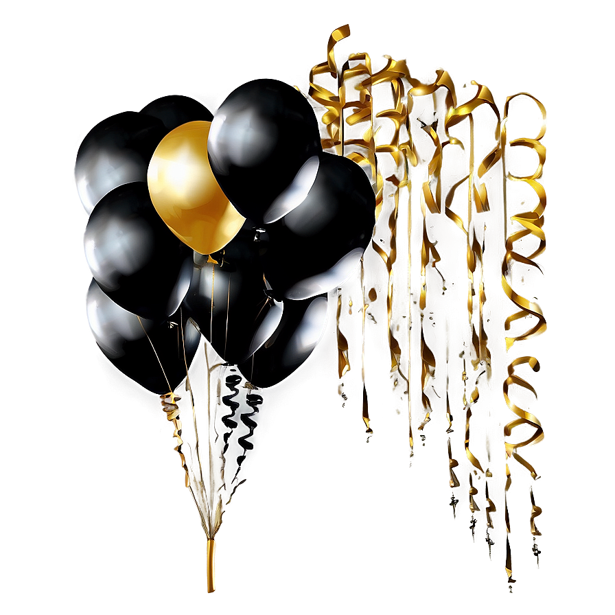 Black Gold Balloon Backdrop Png Xiv PNG image