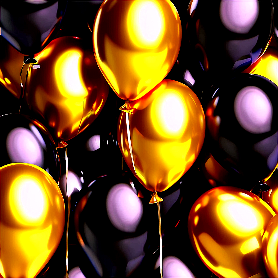 Black Gold Balloon Bouquet Png Kfh23 PNG image