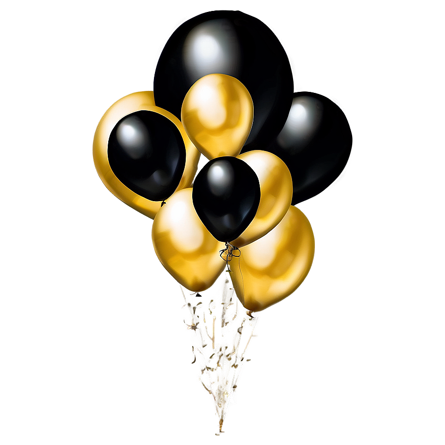 Black Gold Balloon Celebration Ideas Png 73 PNG image