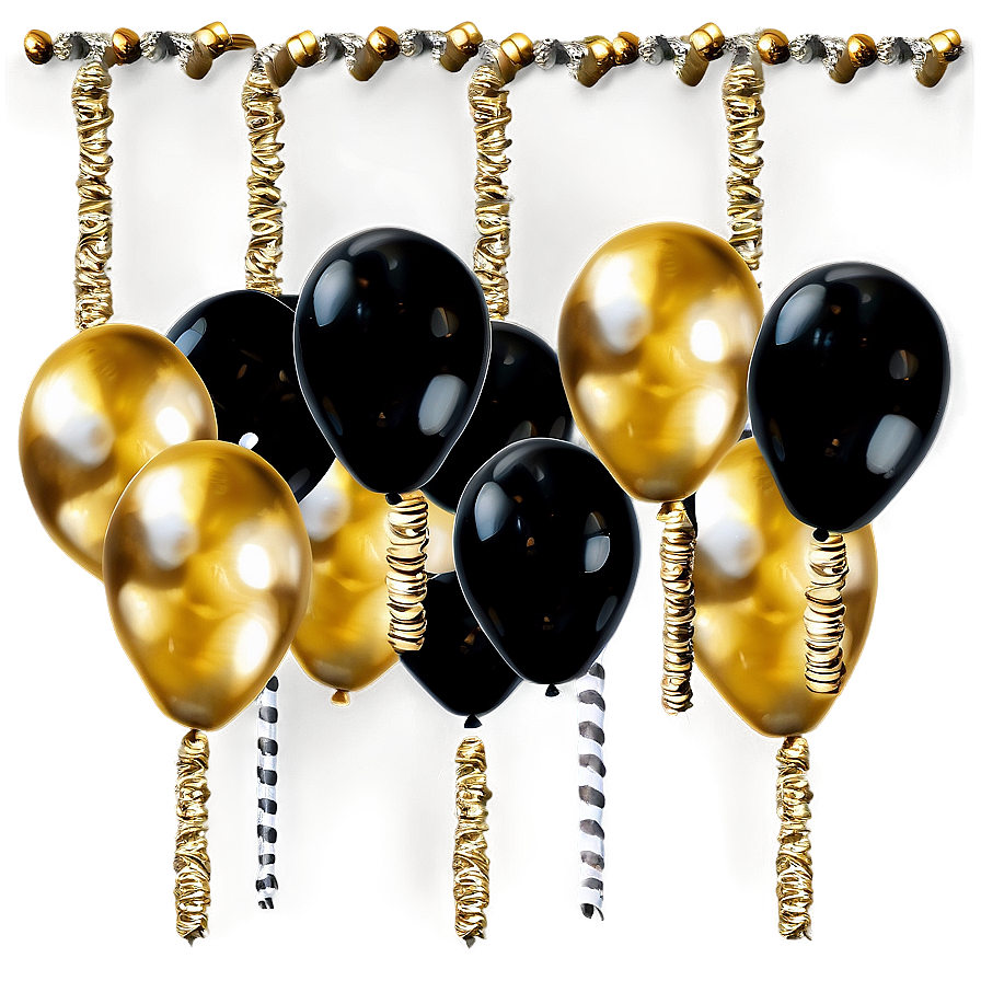 Black Gold Balloon Garland Png 34 PNG image