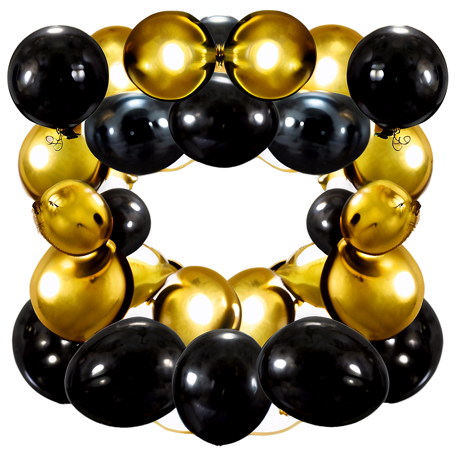 Black Gold Balloon Garland Png Low PNG image