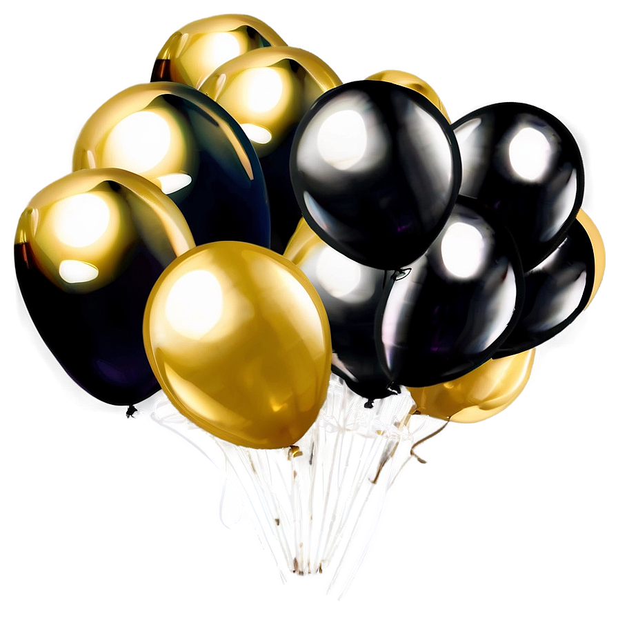 Black Gold Ballroom Balloons Png 30 PNG image