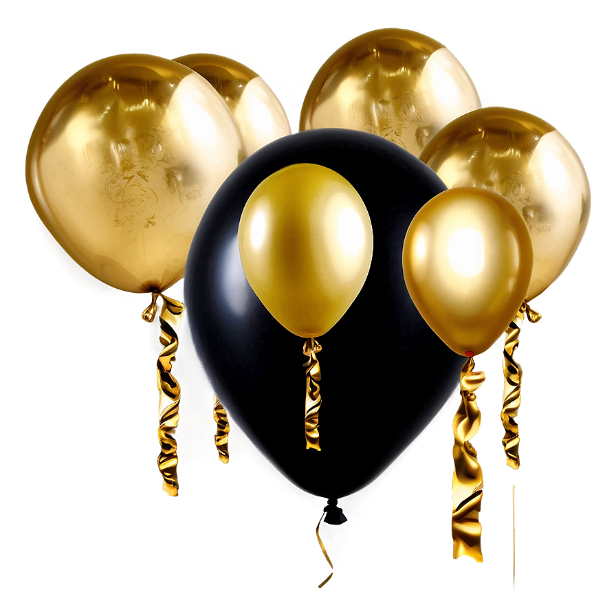 Black Gold Themed Balloons Png 79 PNG image