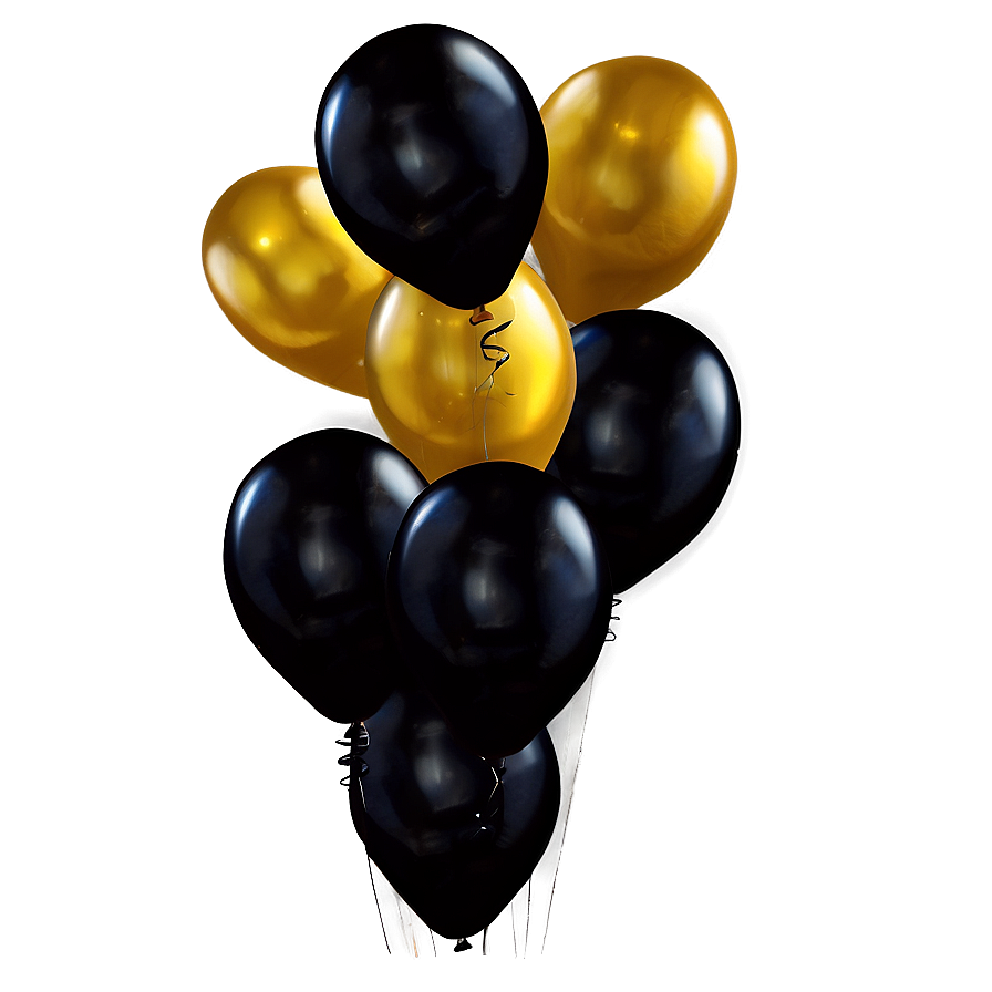 Black Gold Themed Balloons Png Dmg53 PNG image