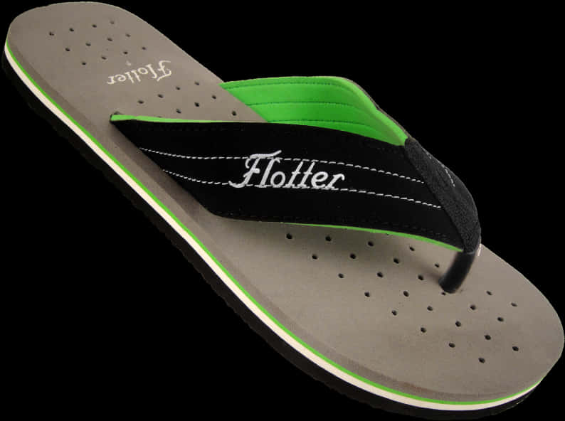 Black Green Flip Flop Sandal PNG image