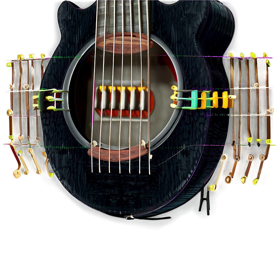 Black Guitar Strings Png 06292024 PNG image