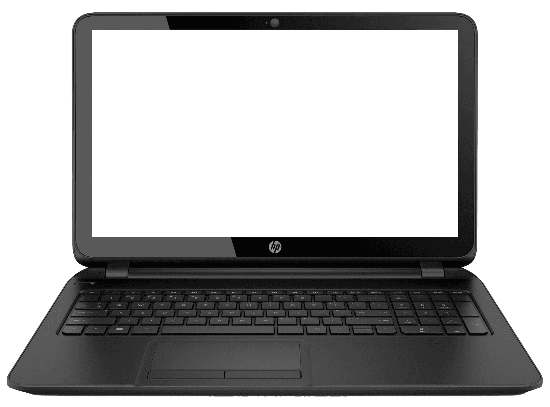 Black H P Laptop Front View PNG image