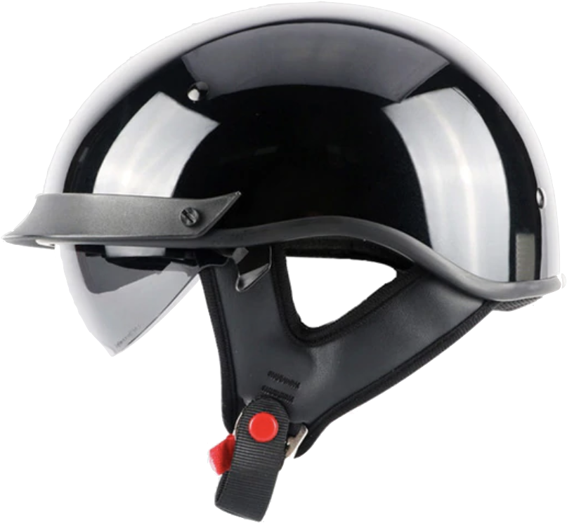 Black Half Face Motorcycle Helmet PNG image