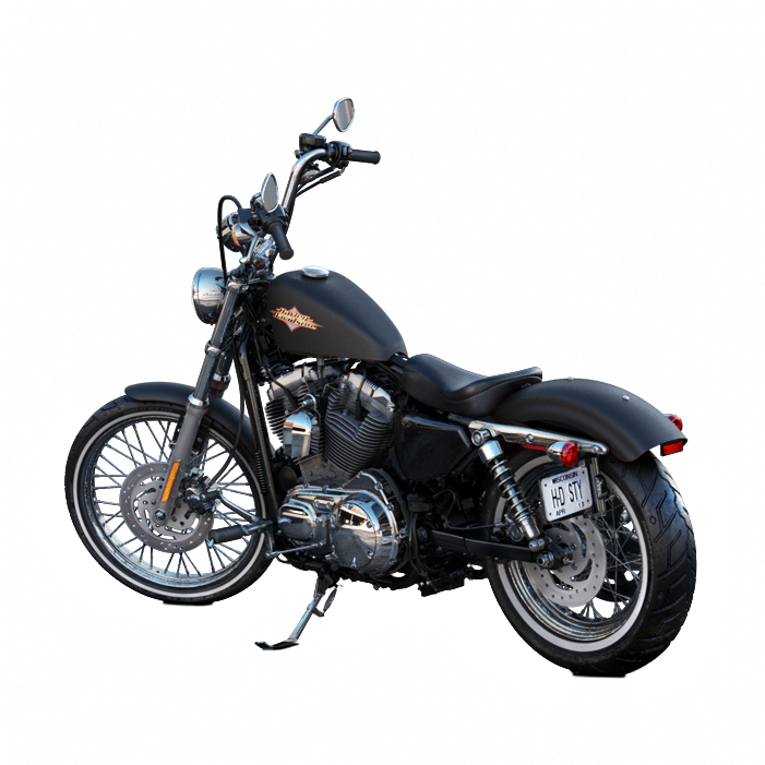 Black Harley Davidson Chopper PNG image