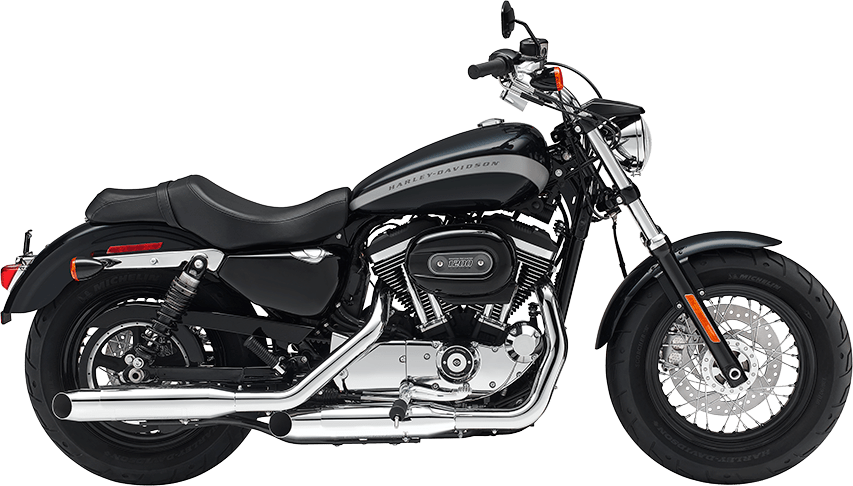 Black Harley Davidson Motorcycle Profile PNG image